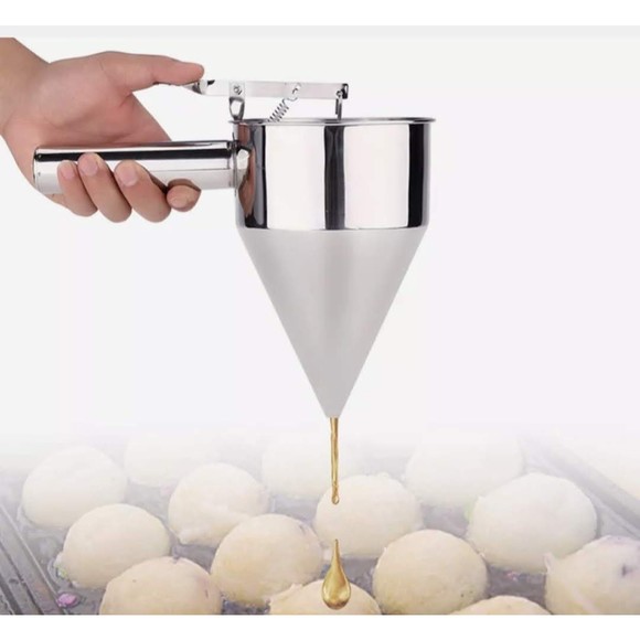 Baking Batter Funnel Dispenser Stainless Steel Cone Kitchen for Cupcake Pancakes - Picture 2 of 5